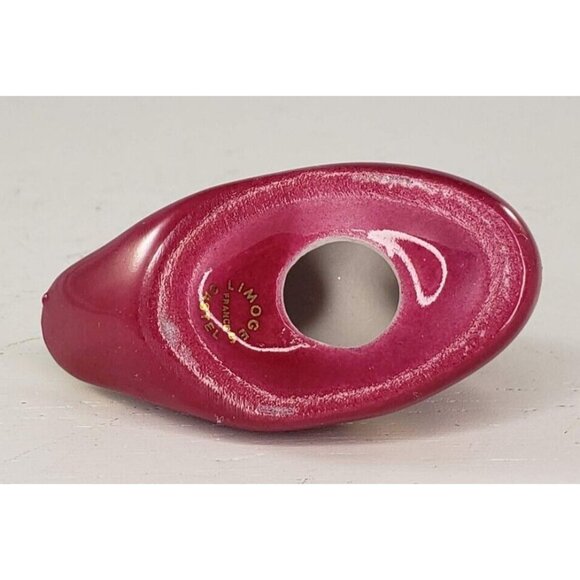 Limoges Castel France Miniature Duck Cranberry Maroon Figurine - Picture 6 of 7